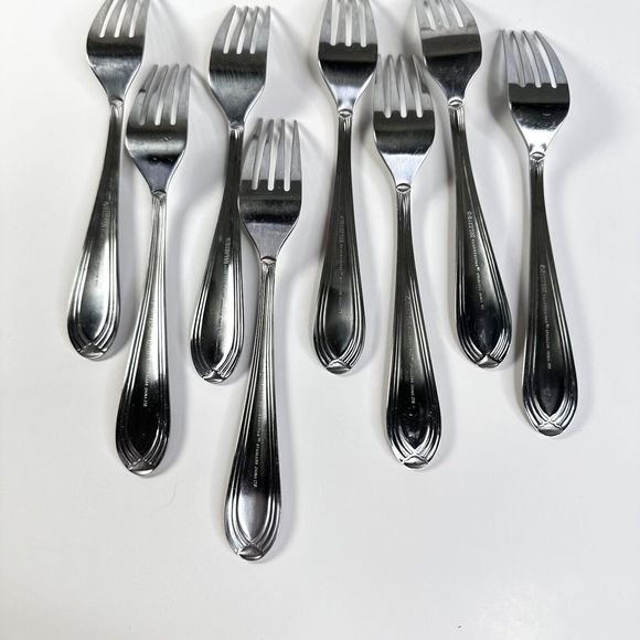 Hampton Silversmiths Malibu Salad Forks Lot 1 Set of 8 - Picture 5 of 9